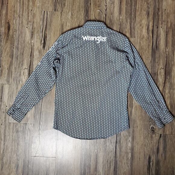 Wrangler Embroidered Snap Black Pearl Button Up Front Closure Size XL Boys - Picture 10 of 13